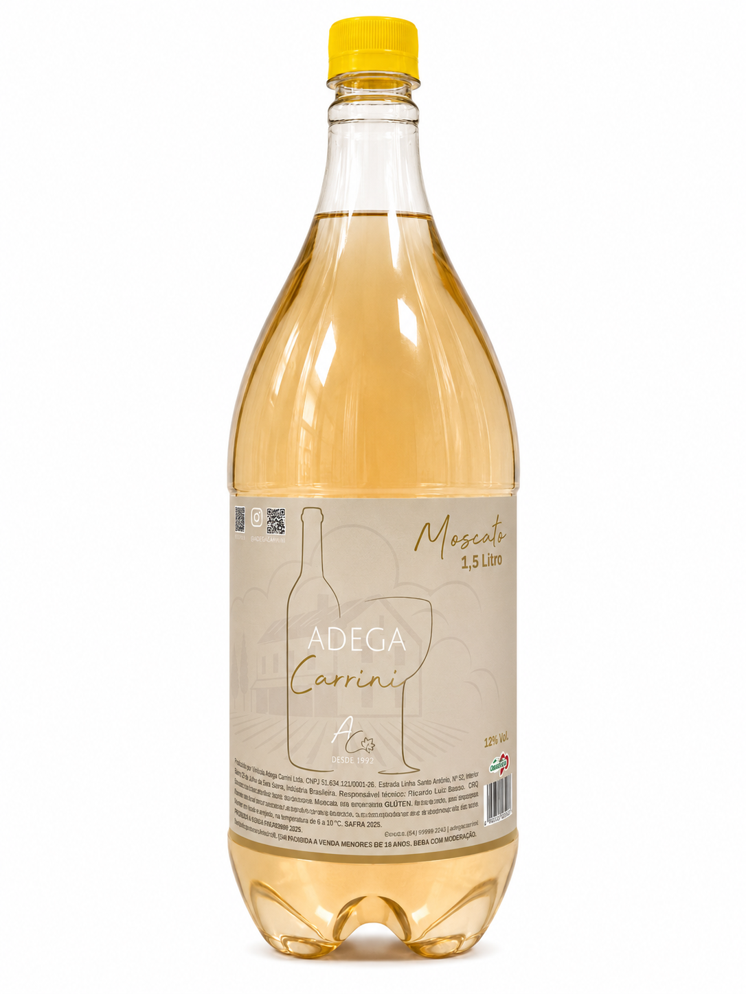 VINHO BRANCO MOSCATEL 1,5 LT ADEGA CARRINI
