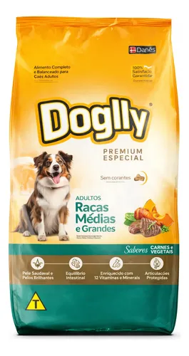 DOGLLY CÃES ADULTOS RAÇAS MÉDIAS E GRANDES 15 KGS