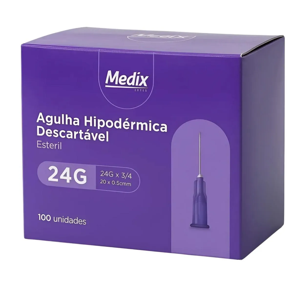 AGULHA HIPODÉRMICA DESCARTÁVEL ESTÉRIL 20X 0,55MM 24G