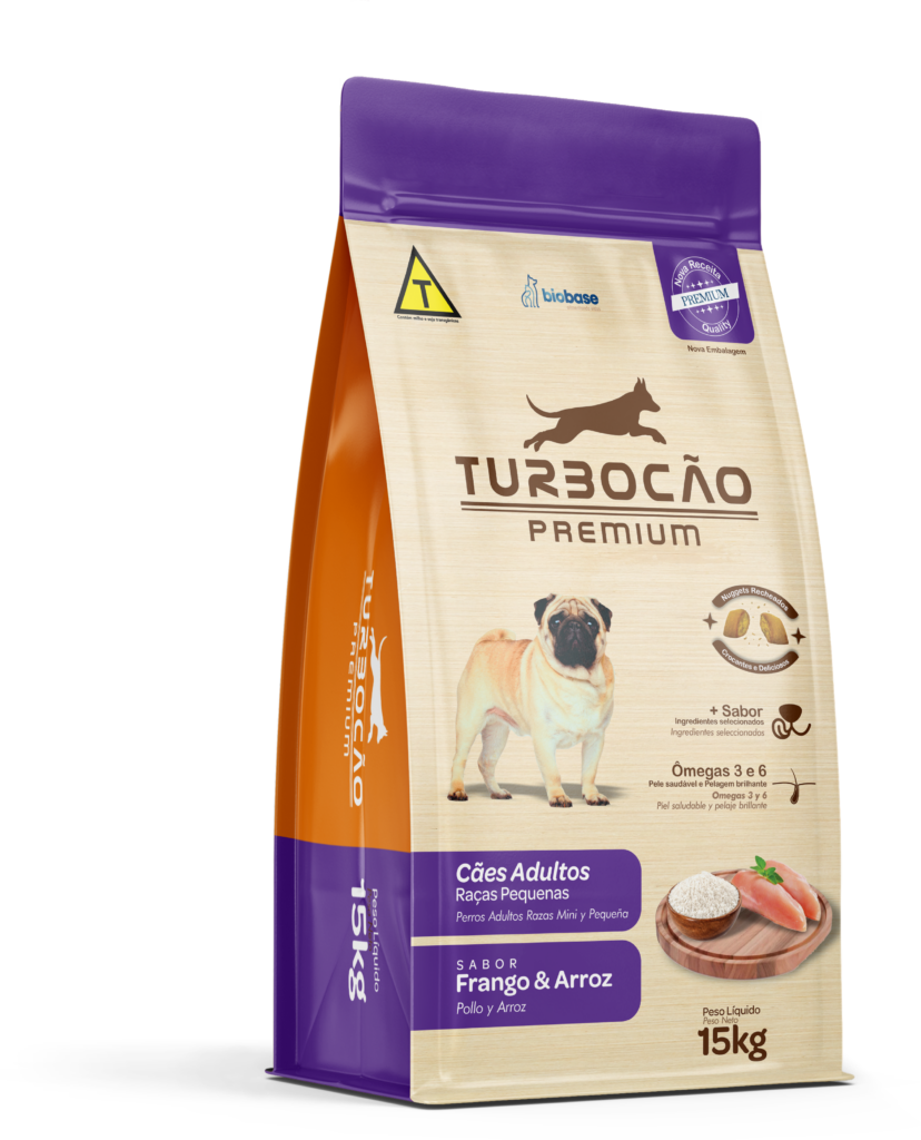 TURBOCÃO ADULTOS RAÇAS PEQUENAS FRANGO, ARROZ E BETERRABA 15 KGS
