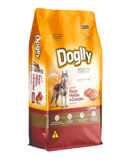DOGLLY PREMIUM CÃES ADULTOS RAÇAS MÉDIAS E GRANDES CARNE 20 KGS