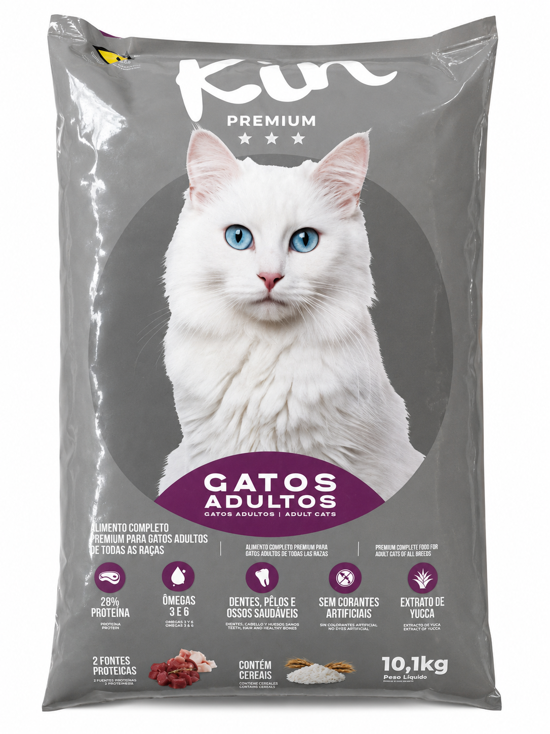 KIN PREMIUM GATOS ADULTOS - CARNE, FRANGO E CEREAIS
