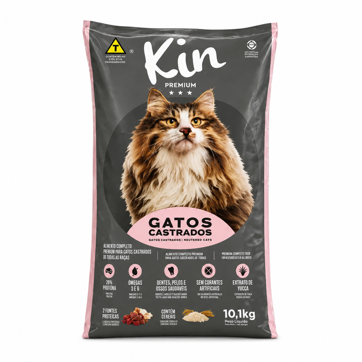 KIN PREMIUM - GATOS CASTRADOS - CARNE, FRANGO E CEREAIS