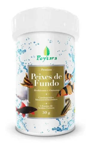 RAÇÃO POYTARA PREMIUM PEIXES DE FUNDO 50g