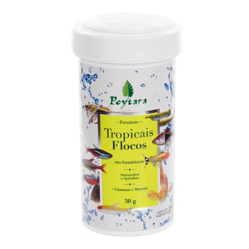 RAÇÃO POYTARA PREMIUM TROPICAIS FLOCOS 30g