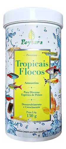 RAÇÃO POYTARA PREMIUM TROPICAIS FLOCOS 130g