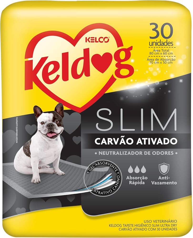 TAPETE HIGIÊNICO KELDOG SLIM ULTRA DRY CARVÃO ATIVADO - C/30 UNIDADES
