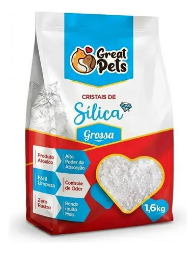 AREIA PARA GATOS CRISTAIS DE SÍLICA GROSSA 1.6KG