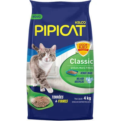 AREIA PARA GATOS PIPICAT CLASSIC 4KG