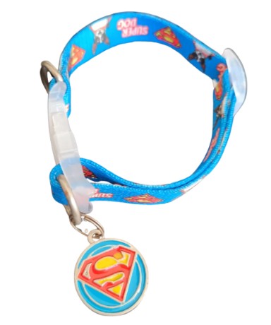 COLEIRA SEDA REGULÁVEL N2 PERSONAGEM SUPER DOG