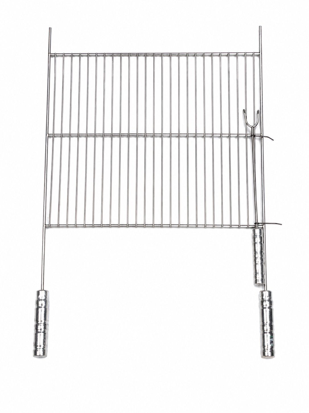 GRELHA AÇO INOX CABO REVESTIDO 60L x 50C + garfo inox 15cm