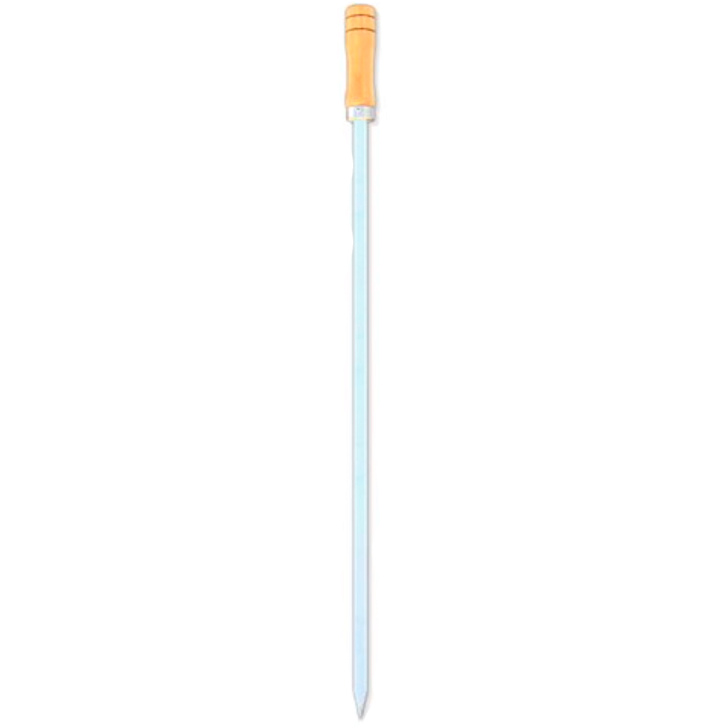 ESPETO CHATO AÇO INOX SIMPLES ESTREITO CABO MADEIRA 95 CM 12MM