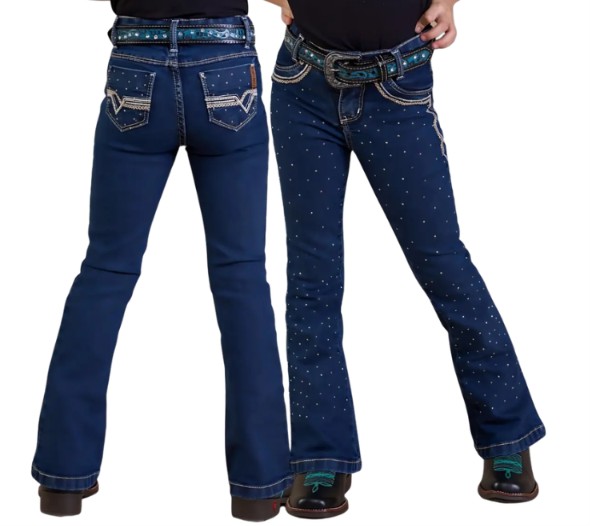 CALÇA FLARE FEMININA INFANTIL BORDADA COM BRILHO