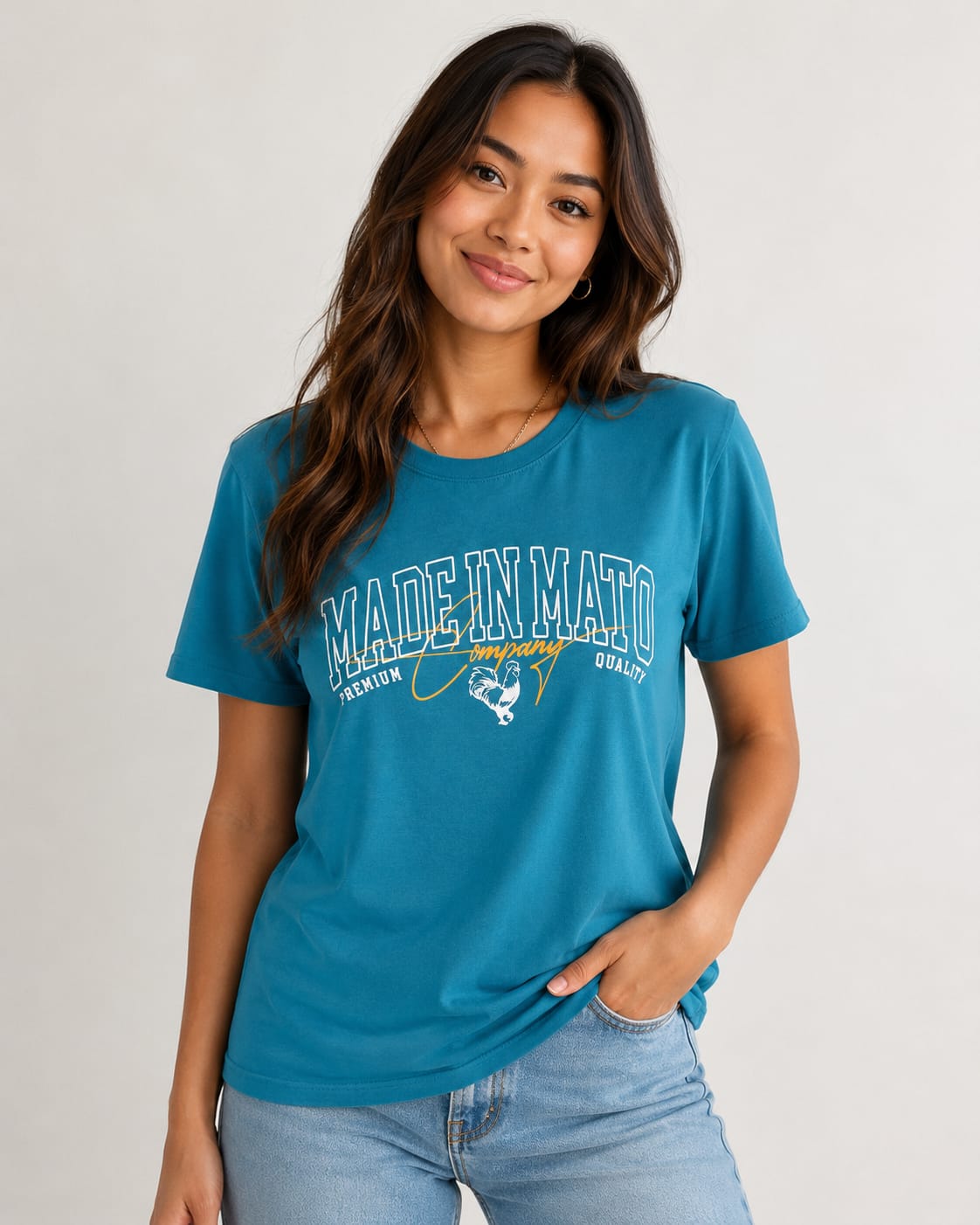 T-SHIRT ESTAMPADA FEMININA - MADE IN MATO - TAMANHO EG