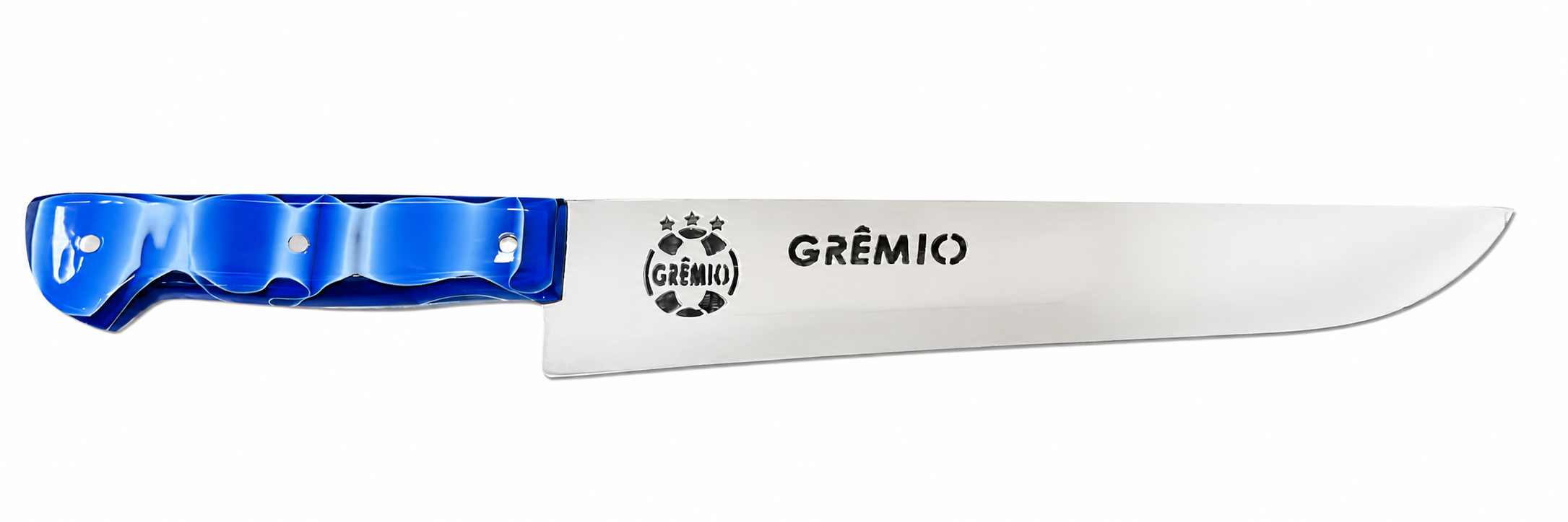 FACA INOX  INOX LAMINA VAZADA CABO CHATO (GRÊMIO)