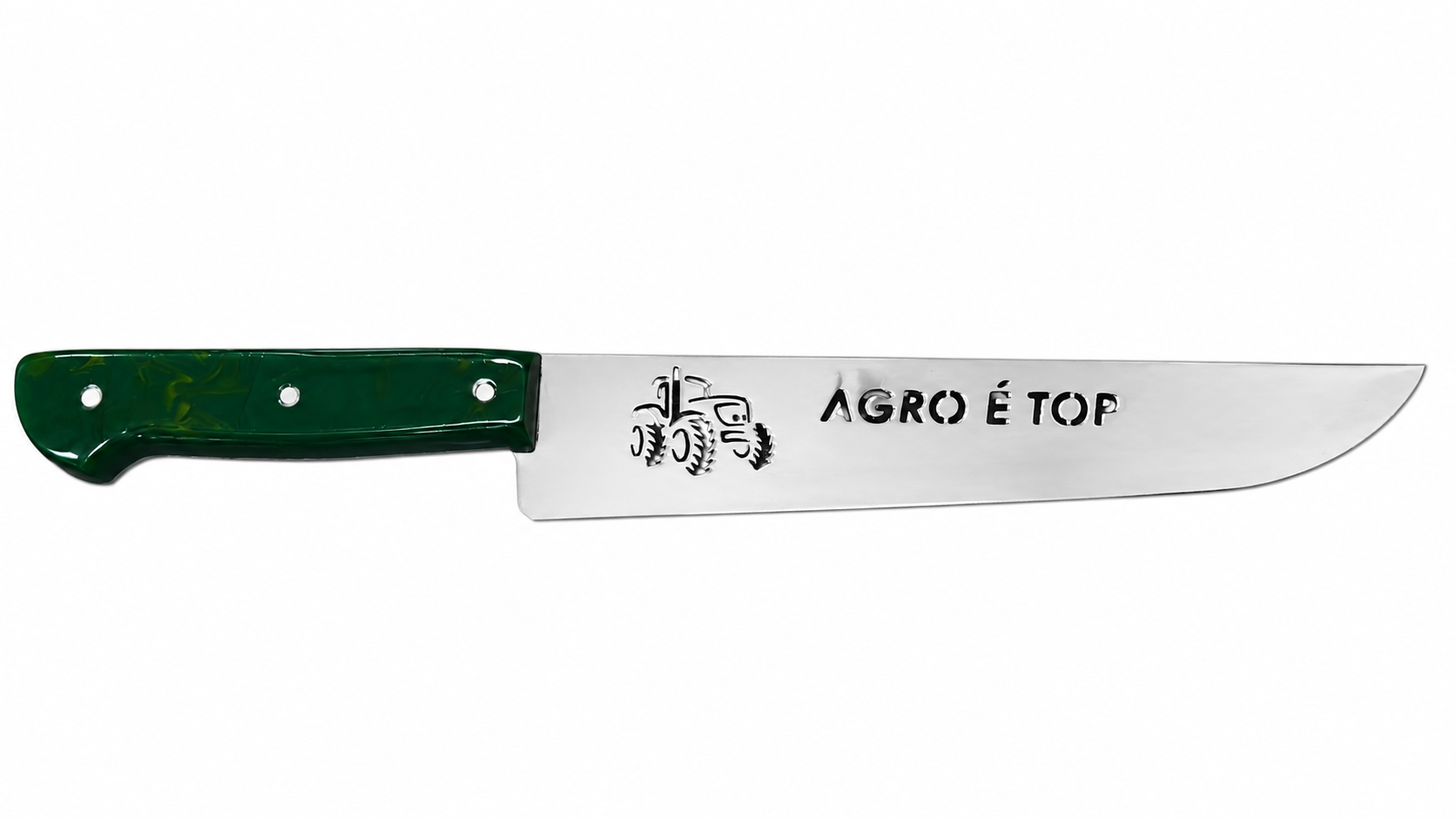FACA INOX INOX LAMINA VAZADA CABO CHATO (AGRO É TOP)