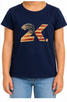 CAMISETA INFANTIL FEMININA 2K JEANS AZUL