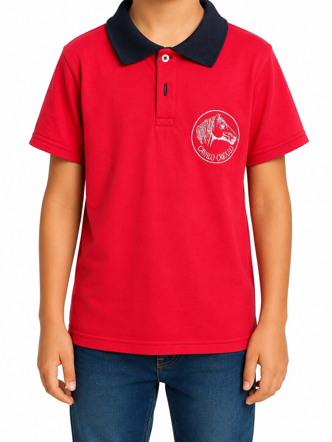 CAMISETA POLO INFANTIL CAMPEIRA MASCULINA- TAMANHO 08