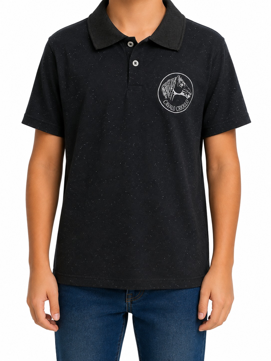 CAMISETA POLO INFANTIL CAMPEIRA MASCULINA- TAMANHO 10