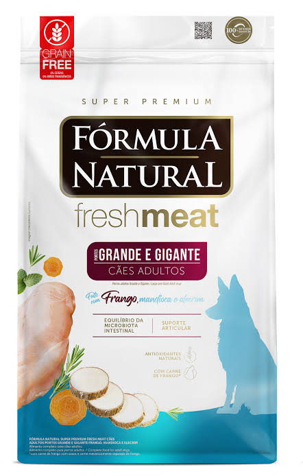 RAÇÃO FÓRMULA NATURAL SUPER PREMIUM- FRANGO, MANDIOCA E ALECRIM- PORTE GRANDE E GIGANTES 12KG