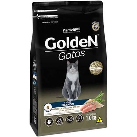 GOLDEN GATOS CASTRADOS SÊNIOR FRANGO 3 KGS