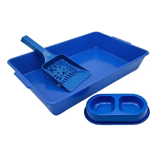 KIT FUN CAT TWOO PETS BANDEIJA DE AREIA DURAPETS AZUL ESCURO