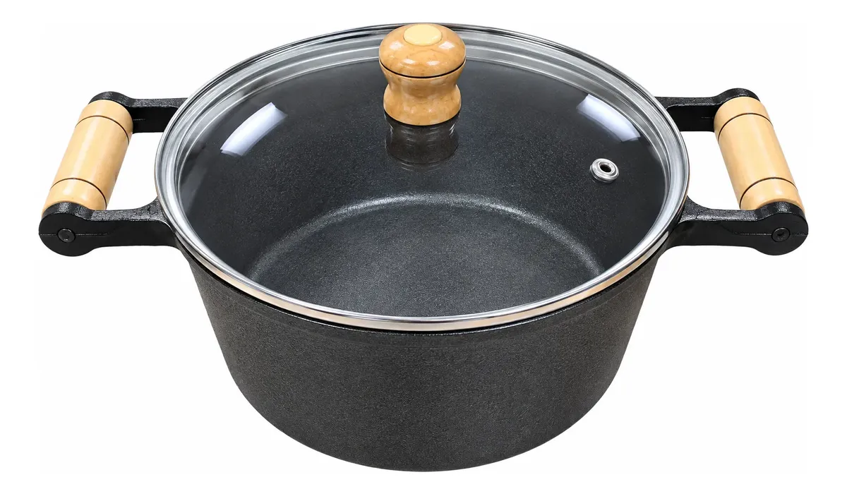 CAÇAROLA 2 ALÇAS COM TAMPA DE VIDRO 2,6 LITROS
