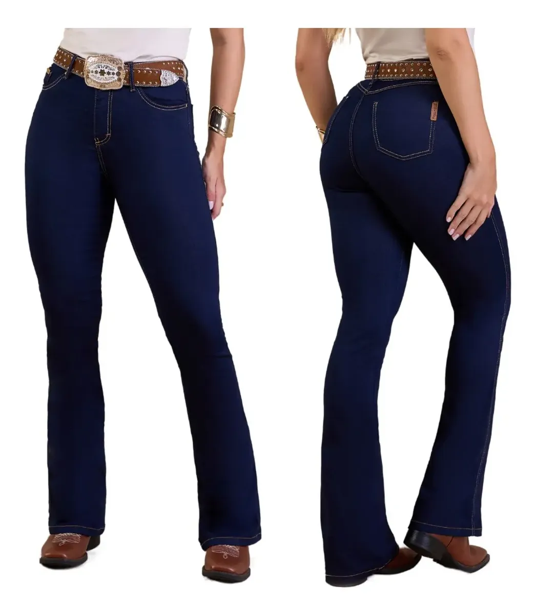 CALÇA FLARE FEMININA TRADICIONAL CINTURA ALTA