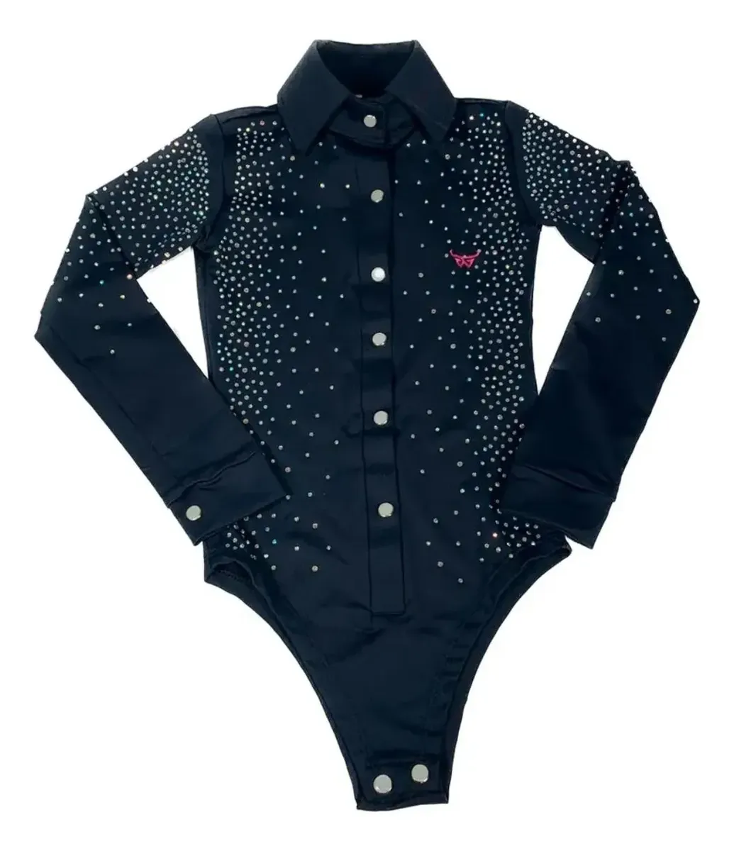 BODY COM BRILHO AZUL PRETO BILL WAY INFANTIL