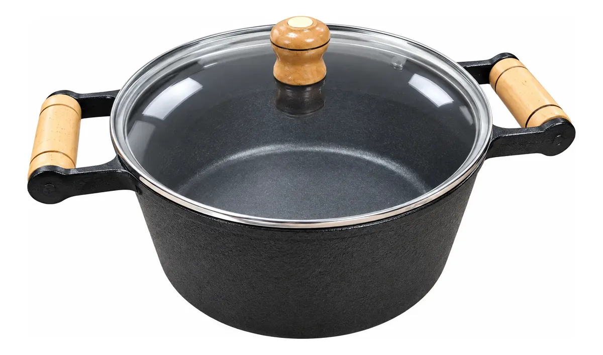 CAÇAROLA 2 ALÇAS COM TAMPA DE VIDRO 3.3 LITROS