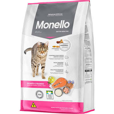 MONELLO GATOS ADULTOS SALMÃO E FRANGO 10,1 KGS