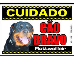 PLACA - CUIDADO CÃO BRAVO ROTTWEILLEIR